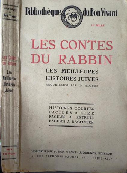 Les contes du rabbin - D. Acques - copertina