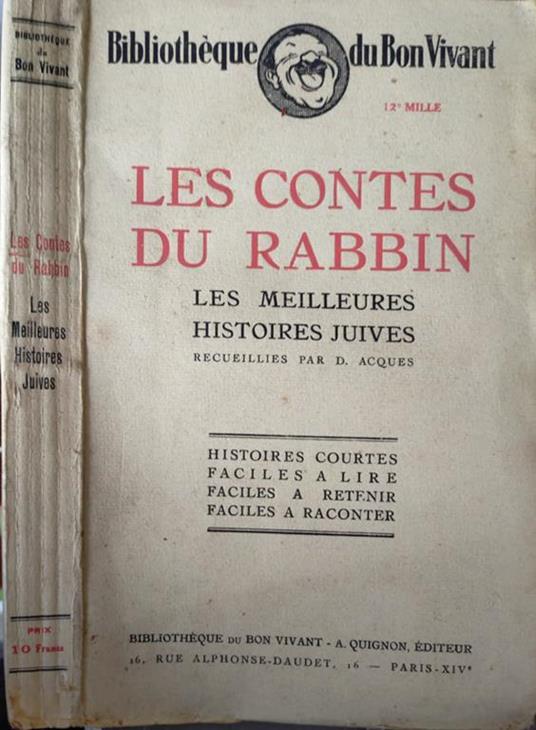 Les contes du rabbin - D. Acques - copertina