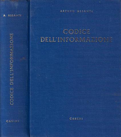 Codice dell'informazione - Arturo Assante - copertina