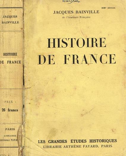 Histoire de France - Jacques Bainville - copertina