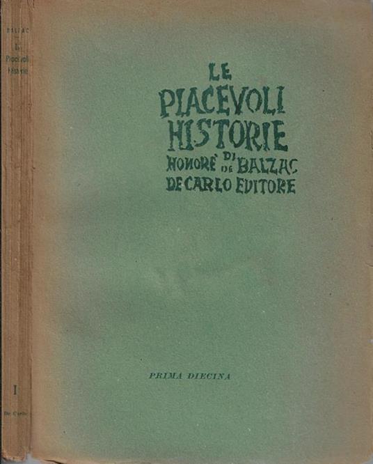 Le piacevoli historie - Honoré de Balzac - copertina