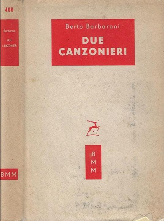 Due canzonieri - Berto Barbarani - copertina