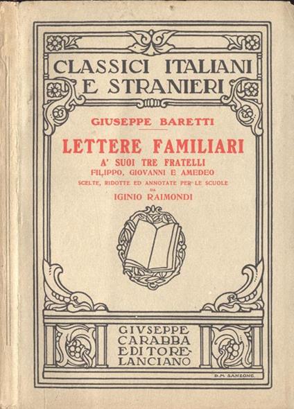 Lettere familiari - Giuseppe Baretti - copertina