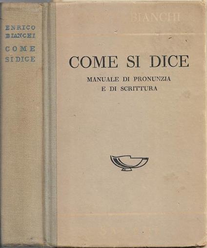 Come si dice - Enrico Bianchi - copertina