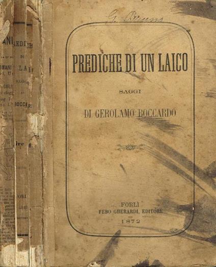 Prediche di un laico - Gerolamo Boccardo - copertina