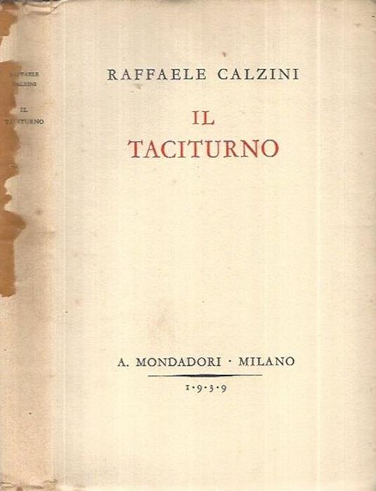 Il taciturno - Raffaele Calzini - copertina