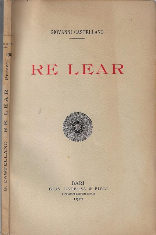 Re Lear - Giovanni Castellano - copertina