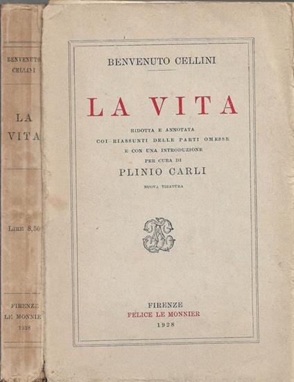 La vita - Benvenuto Cellini - copertina