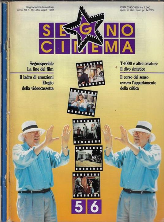 Segnocinema Anno XII N° 56, 57, 58 - Paolo Cherchi Usai - copertina