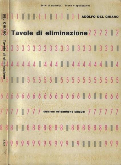 Tavole di eliminazione - Adolfo Del Chiaro - copertina