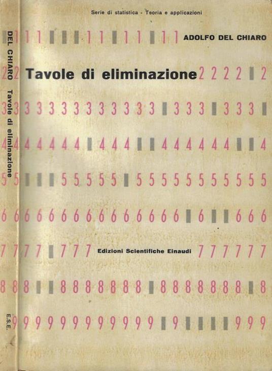 Tavole di eliminazione - Adolfo Del Chiaro - copertina