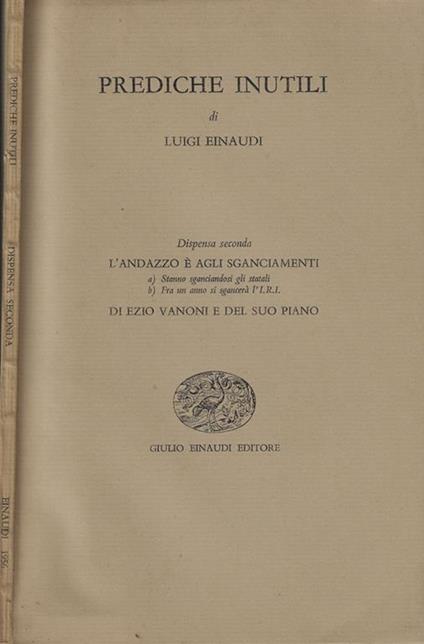 Prediche inutili Dispensa seconda - Luigi Einaudi - copertina