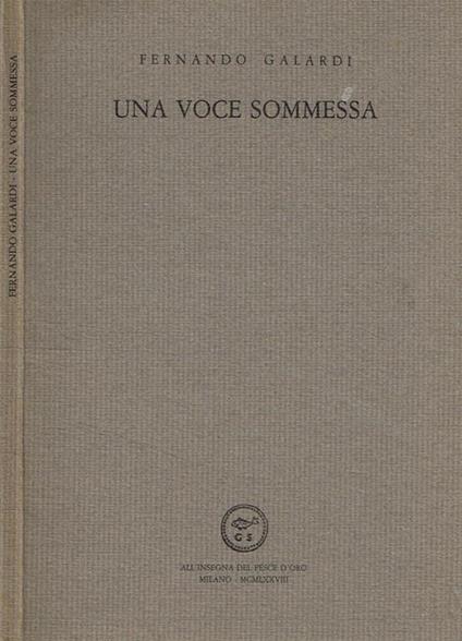 Una voce sommessa - Fernando Galardi - copertina