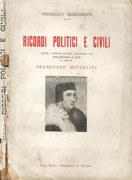 Ricordi Politici e Civili - Francesco Guicciardini - copertina