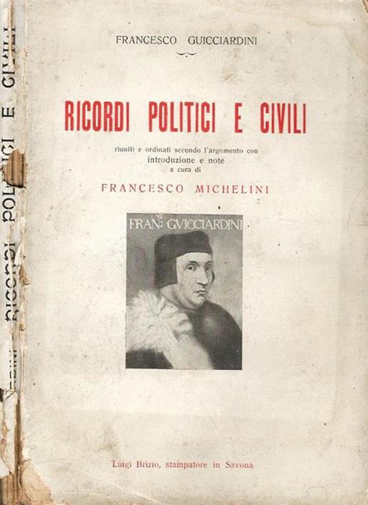 Ricordi Politici e Civili - Francesco Guicciardini - copertina