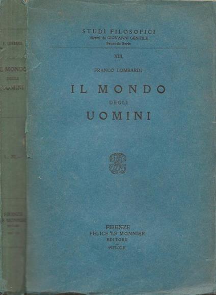 Il mondo degli uomini - Franco Lombardi - copertina
