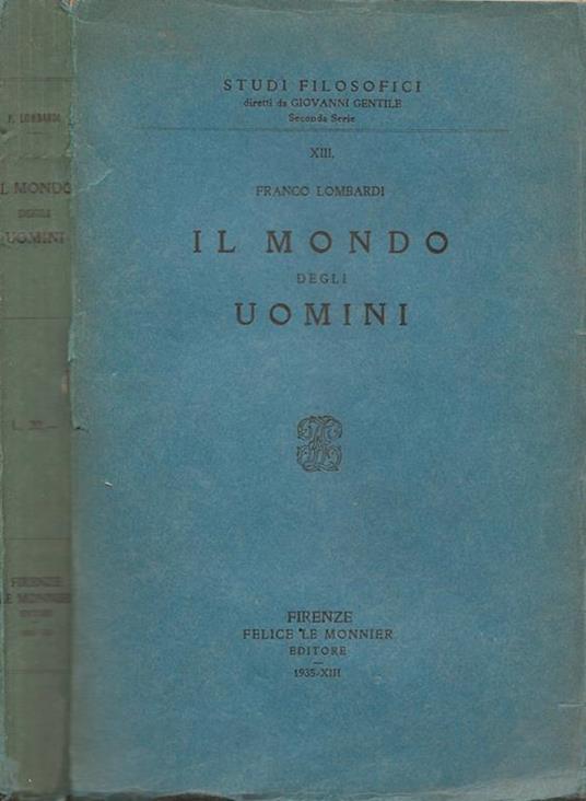 Il mondo degli uomini - Franco Lombardi - copertina
