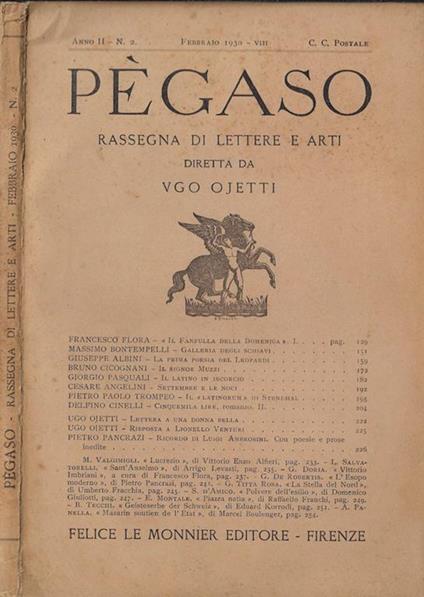 Pègaso Anno II – N. 2 - Ugo Ojetti - copertina