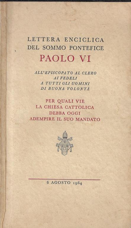 Lettera enciclica del Sommo Pontefice Paolo VI - Paolo VI - copertina