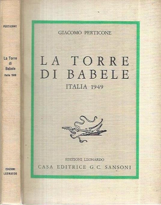 La torre di Babele - Giacomo Perticone - copertina