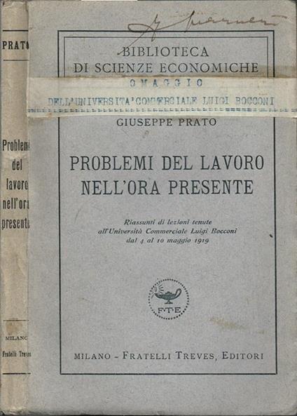 Problemi del lavoro nell'ora presente - Giuseppe Prato - copertina