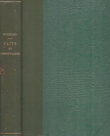 Faits et commentaires - Herbert Spencer - copertina