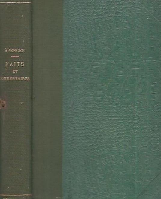 Faits et commentaires - Herbert Spencer - copertina