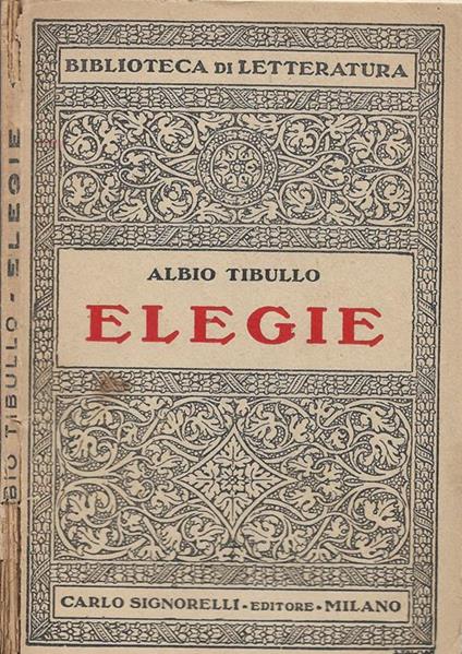 Elegie - Albio Tibullo - copertina