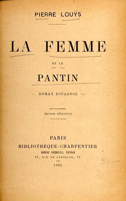 La femme et le pantin. [Spanish edition] - copertina