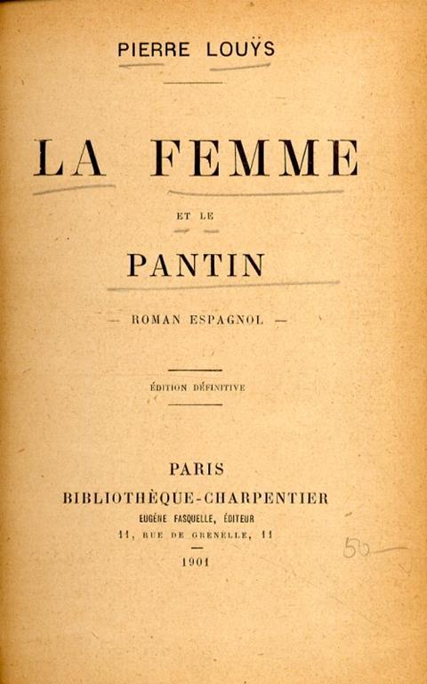 La femme et le pantin. [Spanish edition] - copertina