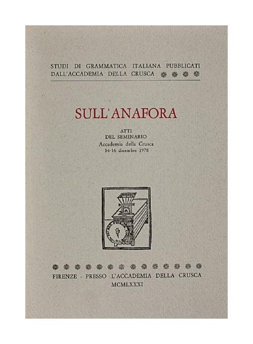 Sull'anafora - copertina