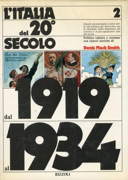 L' Italia del 20° Secolo. Dal 1919 al 1934 - Denis Mack Smith - copertina