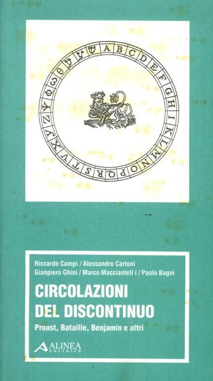Circolazioni del discontinuo - Proust, Bataille, Benjamin e altri - Riccardo Campi - copertina