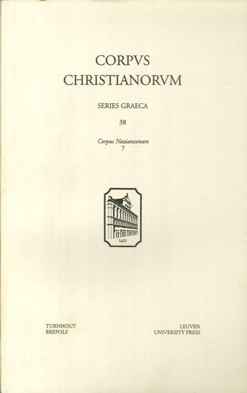 Sancti Gregorii Nazianzeni Opera. Versio armeniaca III Orationes XXI, VIII, VII - copertina