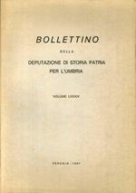 Bollettino della deputazione di Storia Patria per l'Umbria. Volume LXXXIV