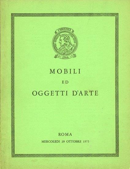 Mobili ed Oggetti d'Arte. Ottobre 1975 - copertina