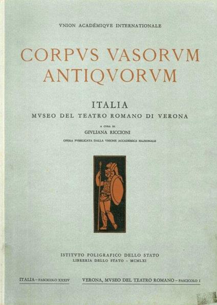 Corpus Vasorum Antiquorum. Italia. Museo del teatro romano di Verona - copertina