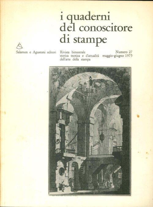 I quaderni del conoscitore di stampe. N. 27 - copertina