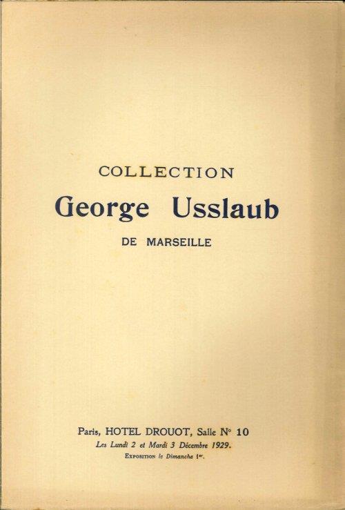 Collection de George Usslaub de Marseille. Décembre 1929 - copertina