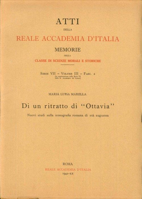 Di un ritratto di "Ottavia" - Mario Marella - copertina