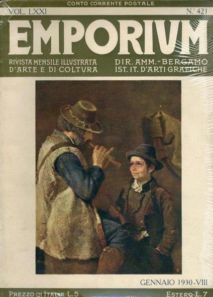 Emporium. Rivista Mensile Illustrata d'Arte e di Cultura. 12 Volumi. Anno 1930 - copertina