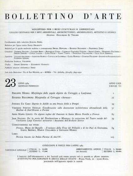 Bollettino d'Arte. 1985 Supplementi al Nr 29-34 - copertina