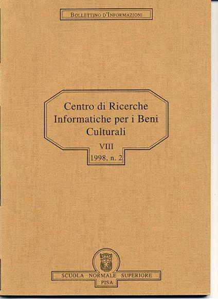 Centro di Ricerche informatiche per i Beni Culturali, VIII. 1998, n.2 - copertina