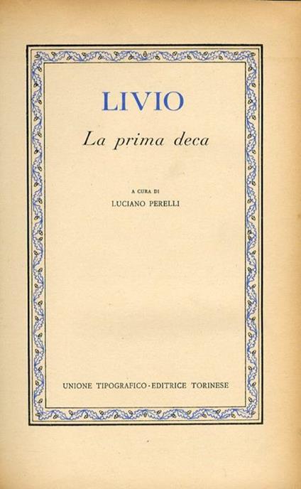 Livio. La Prima Deca - copertina