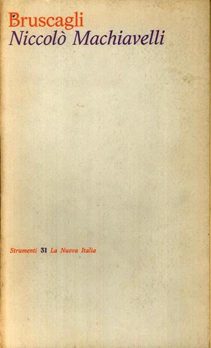 Niccolo' Machiavelli - Riccardo Bruscagli - copertina