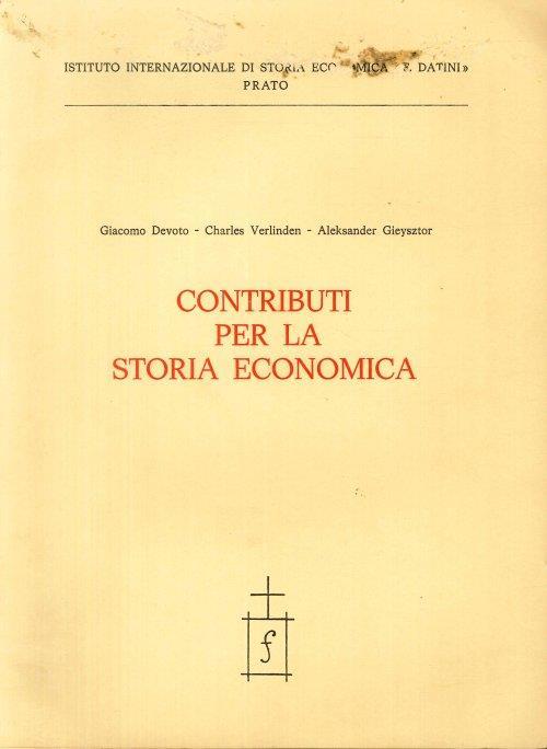 Contributi per la Storia Economica - Giacomo Devoto - copertina