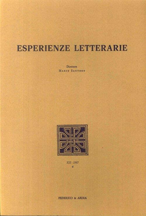 Esperienze Letterarie. XII - 1987. 4 - copertina