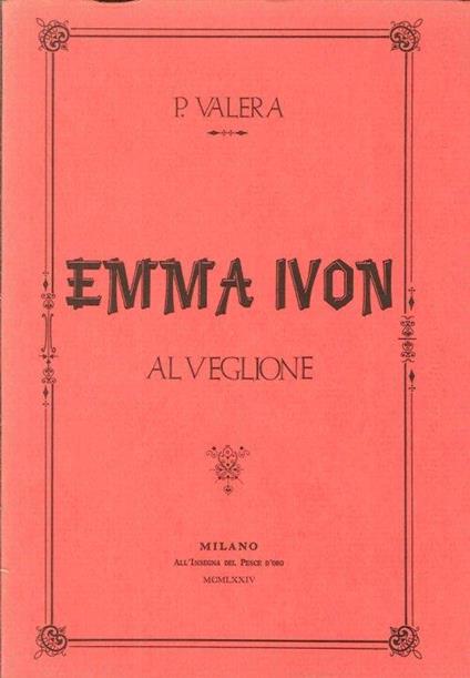 Emma Ivon al Veglione - Paolo Valera - copertina