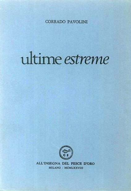 Ultime estreme - Corrado Pavolini - copertina