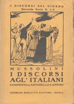 I discorsi agl'Italiani. Commento di Antonello Caprino. Copertina del pittore Mario Barberis